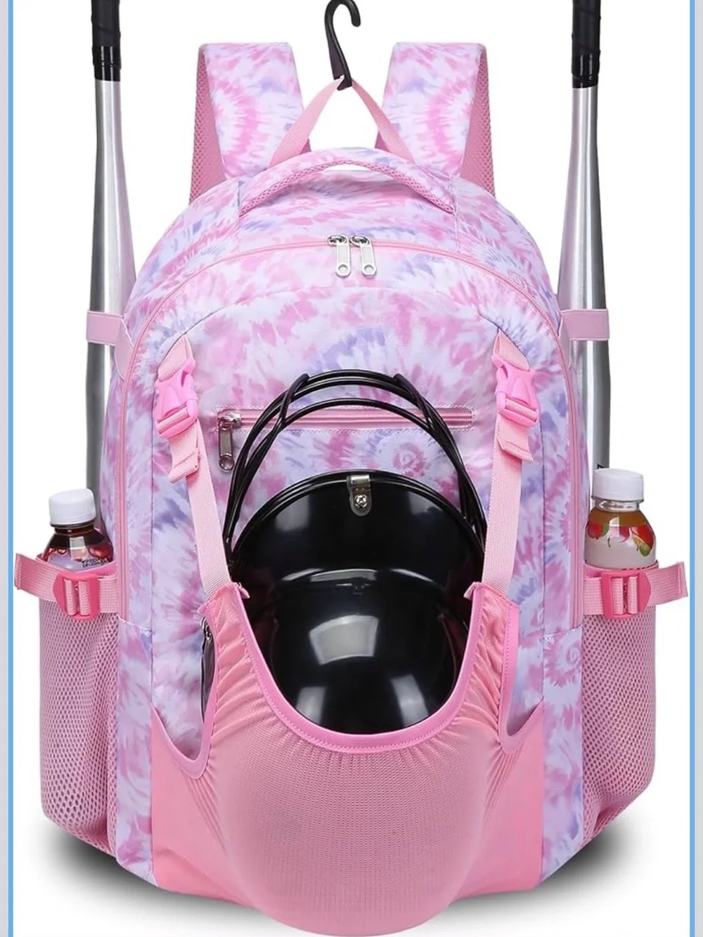 Girl’s Softball Pink & Lavender Tie-Dye Backpack